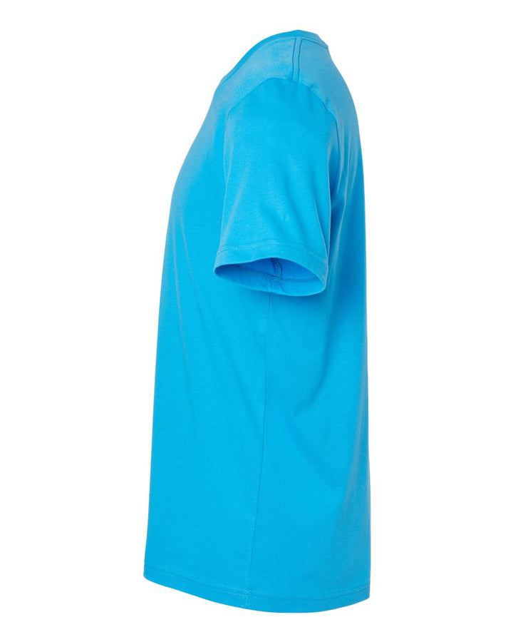 Left View of Neon Blue CVC Jersey Tee - 3001CVC