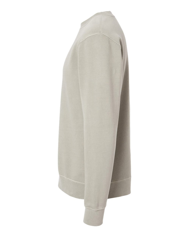 Left View of Pigment Cement Midweight Pigment-Dyed Crewneck Sweatshirt - PRM3500