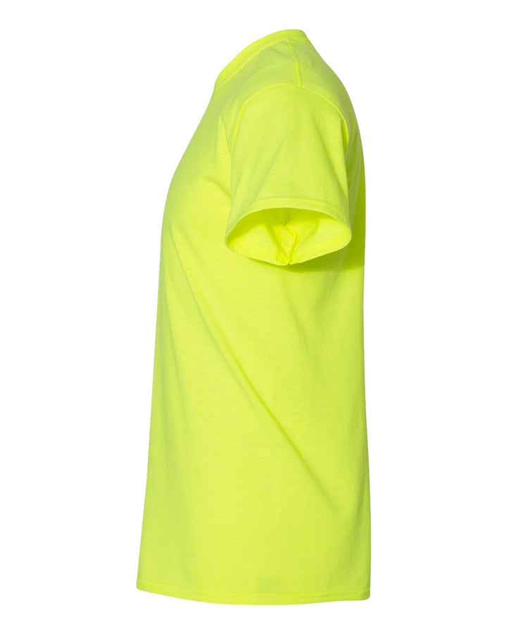 Left View of Safety Green DryBlend® T-Shirt - 8000