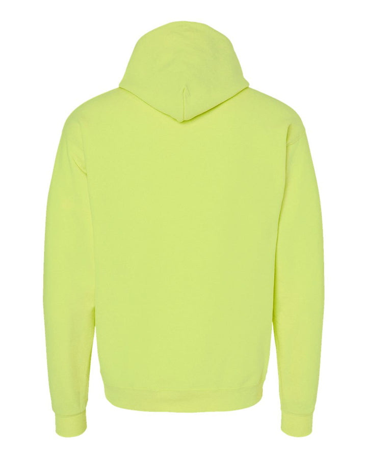Left View of Safety Green Ecosmart® Hooded Sweatshirt - P170