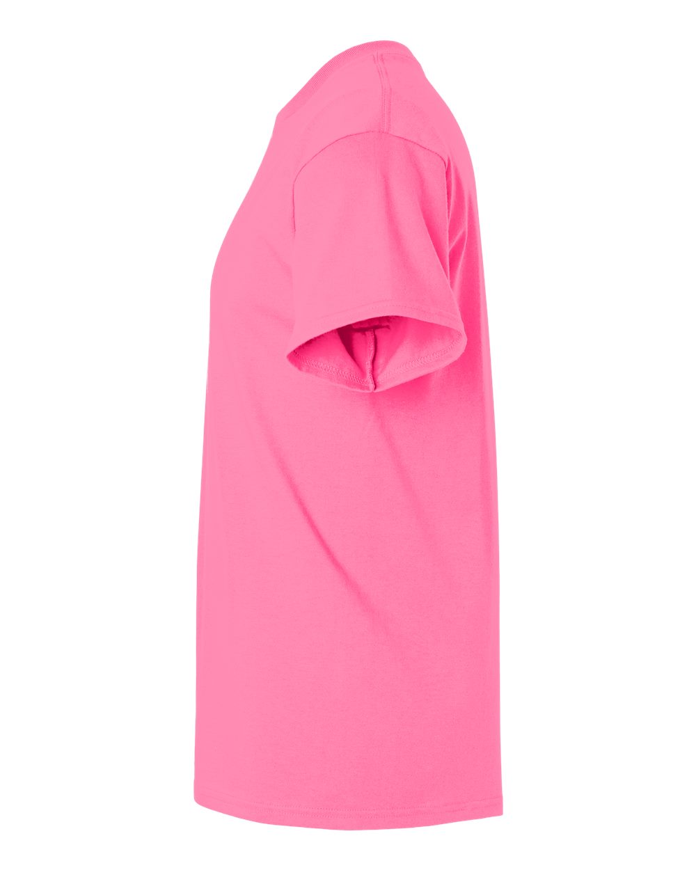 Left View of Safety Pink Ultra Cotton® T-Shirt - 2000
