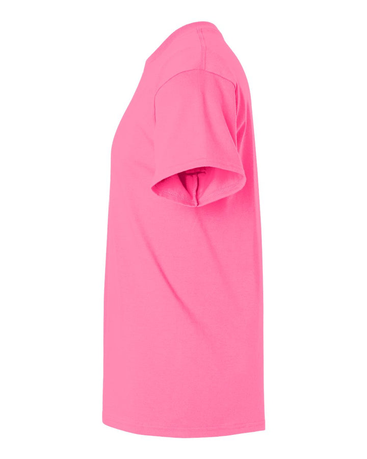 Left View of Safety Pink Ultra Cotton® T-Shirt - 2000