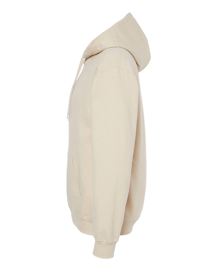 Left View of Sand Softstyle® Midweight Hooded Sweatshirt - SF500