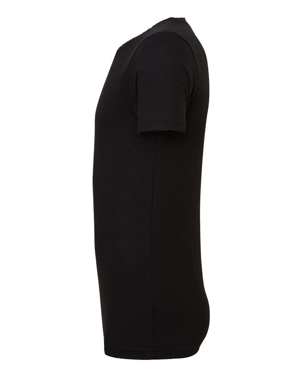 Left View of Solid Black Blend CVC Jersey Tee - 3001CVC