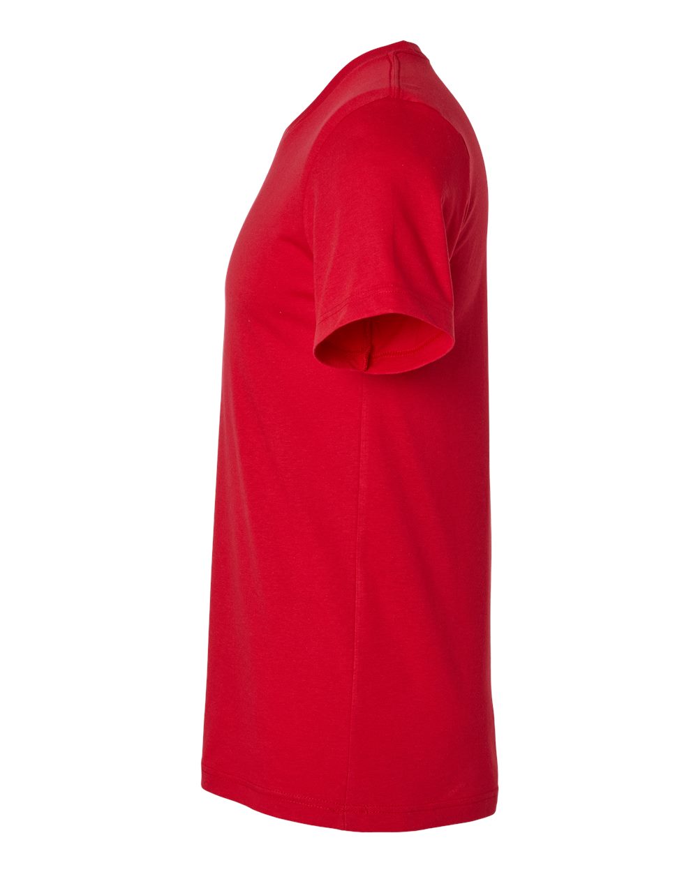 Left View of Solid Red Blend CVC Jersey Tee - 3001CVC
