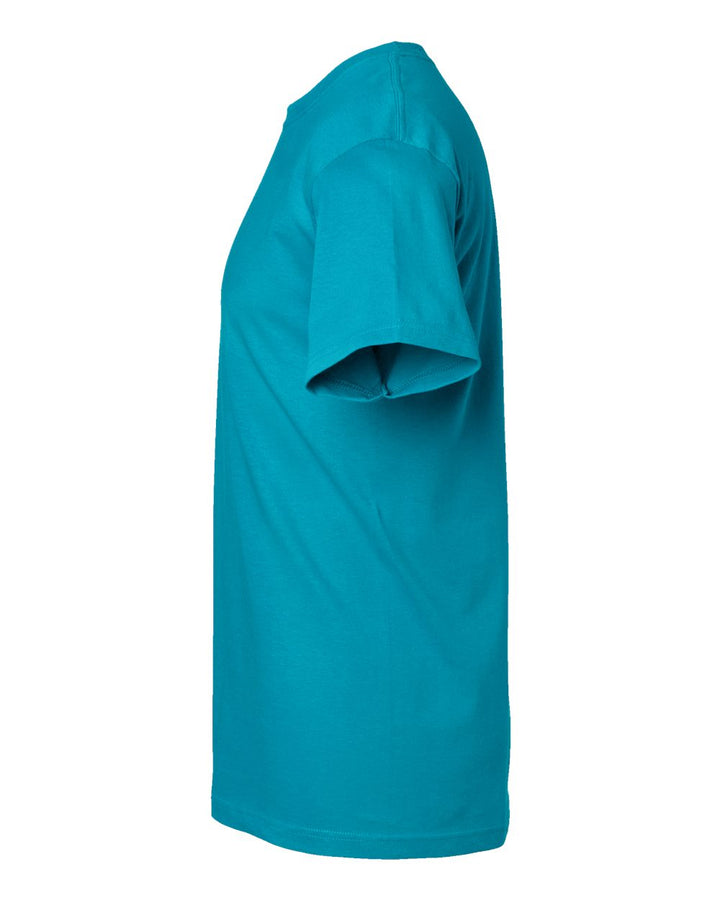 Left View of Tropical Blue Gold Soft Touch T-Shirt - 4800