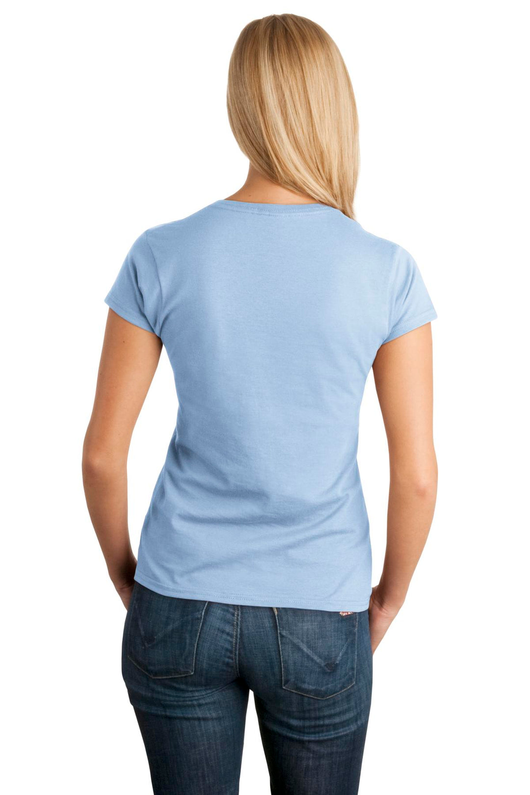 Light Blue Gildan Softstyle Women's T-Shirt. 64000L