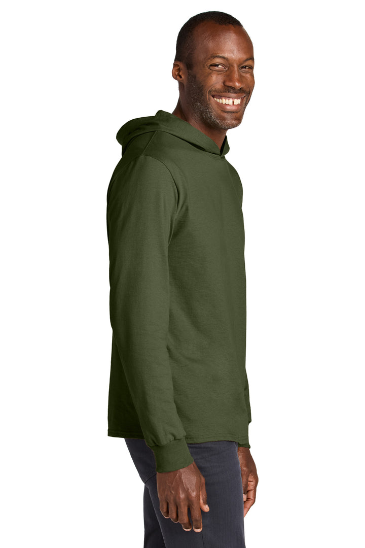 MilGreen Jerzees Classics Unisex Cotton Long Sleeve Hooded T-Shirt 363LH