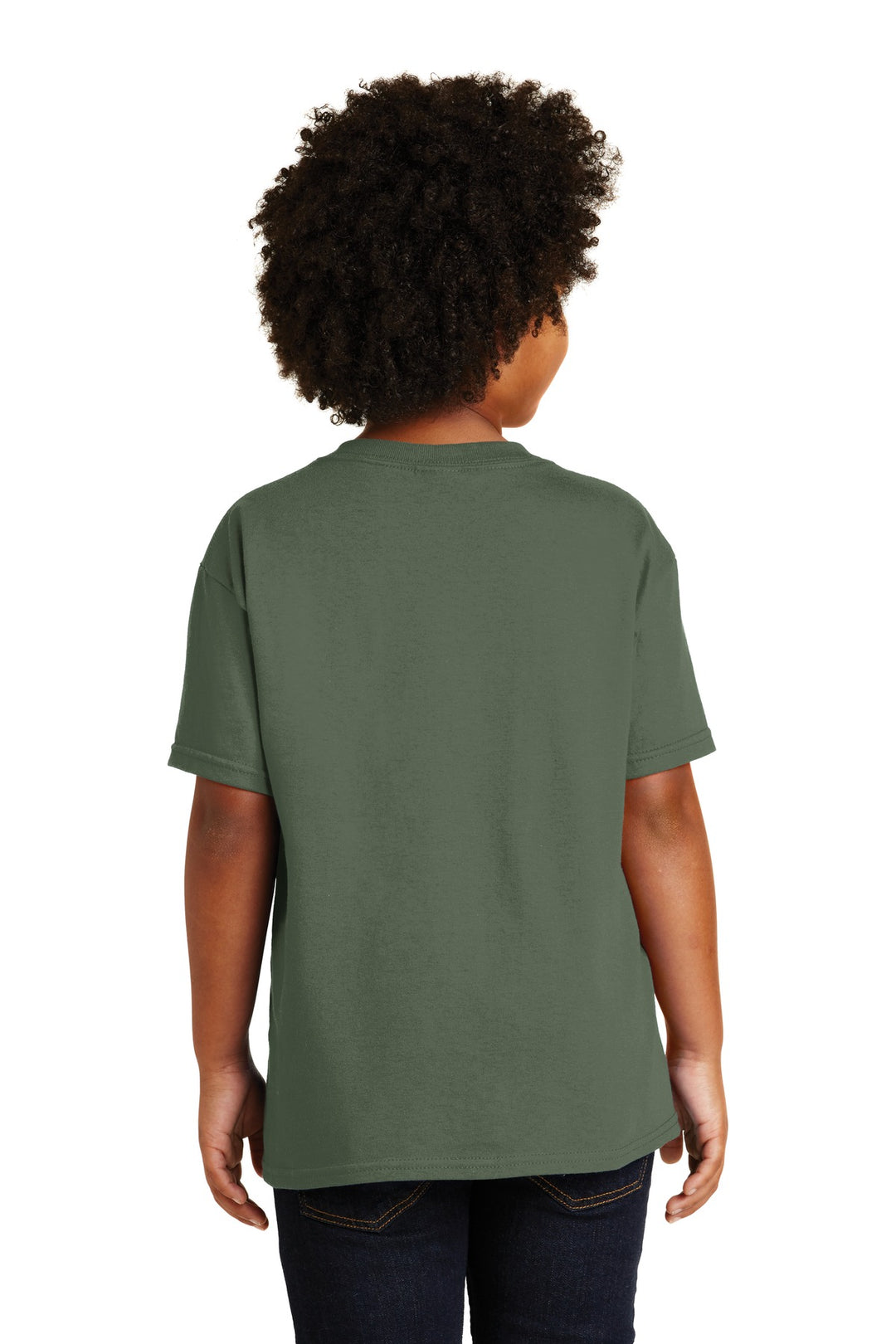 Military Green Gildan - Youth Heavy Cotton 100% Cotton T-Shirt. 5000B