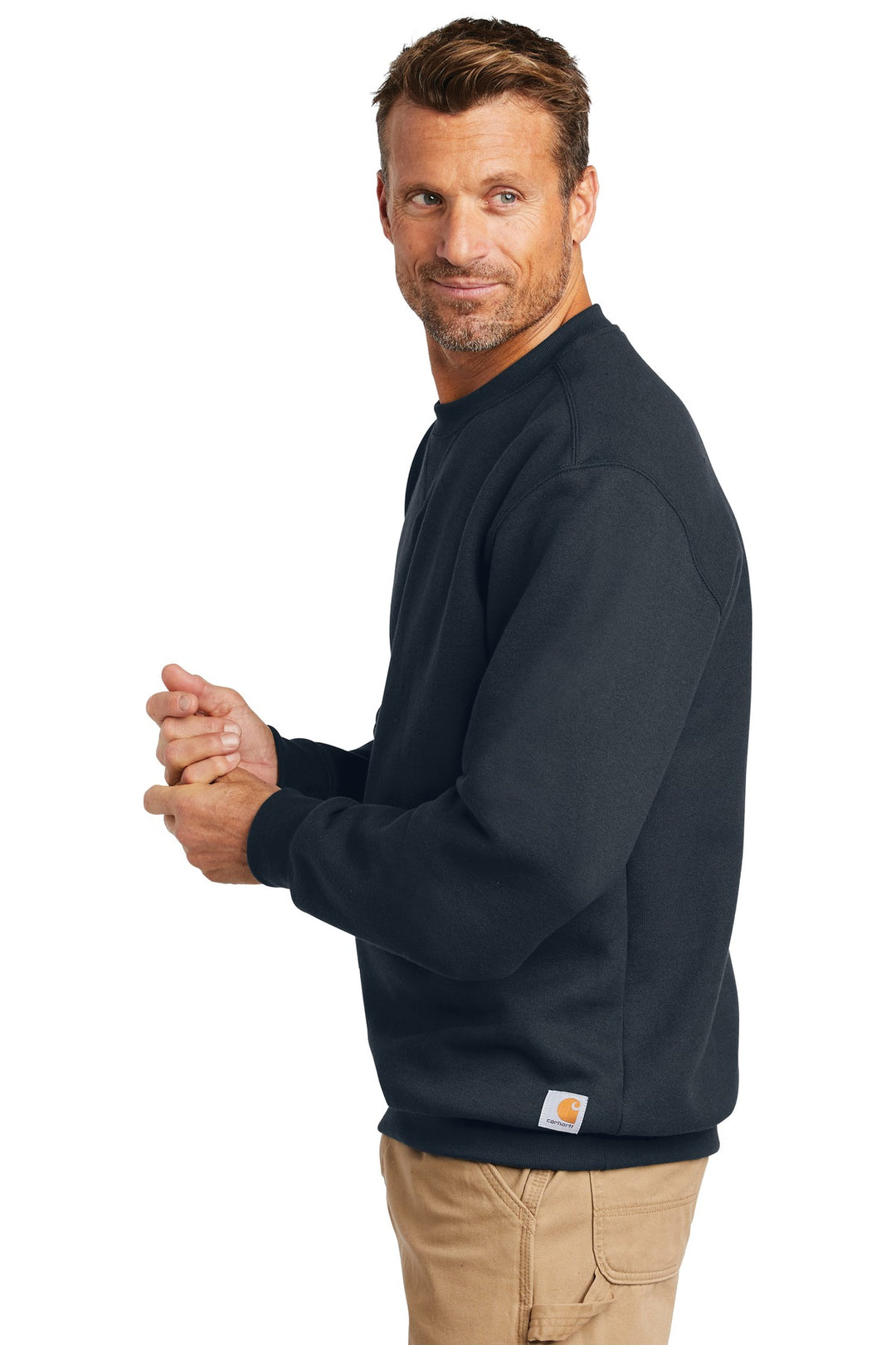 New Navy Carhartt Midweight Crewneck Sweatshirt. CTK124