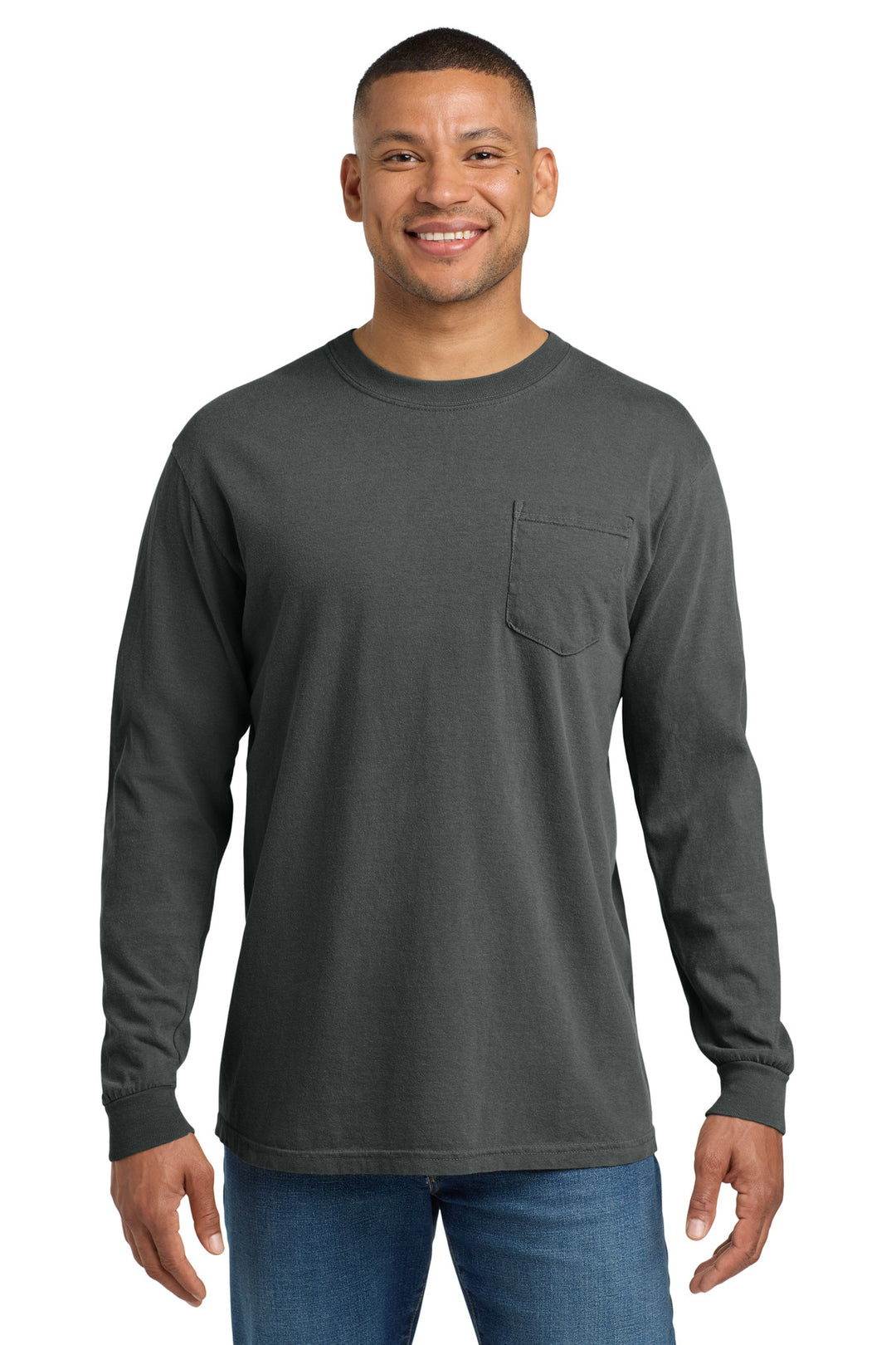 Pepper COMFORT COLORS Heavyweight Ring Spun Long Sleeve Pocket Tee. 4410
