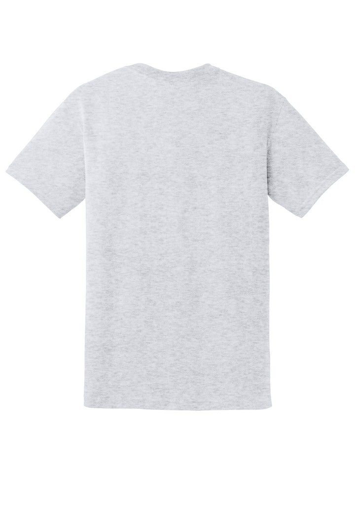 Rear View of Ash Gildan DryBlend 50 Cotton/50 Poly T-Shirt. 8000