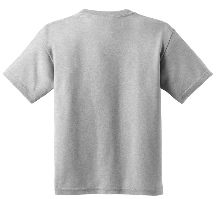 Rear View of Ash Gildan - Youth Heavy Cotton 100% Cotton T-Shirt. 5000B