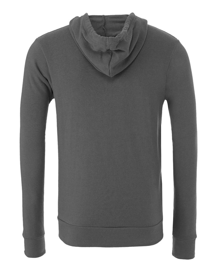 Rear View of Asphalt Sponge Fleece Full-Zip Hoodie - 3739