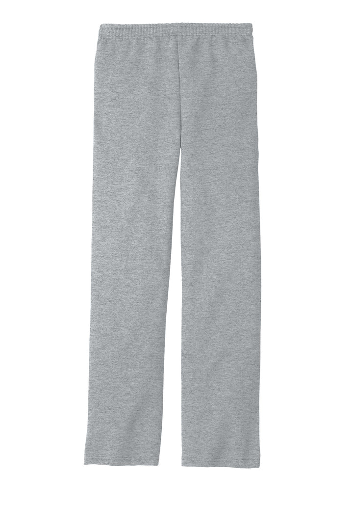 Rear View of AthlHthr Jerzees NuBlend Open Bottom Pant with Pockets. 974MP