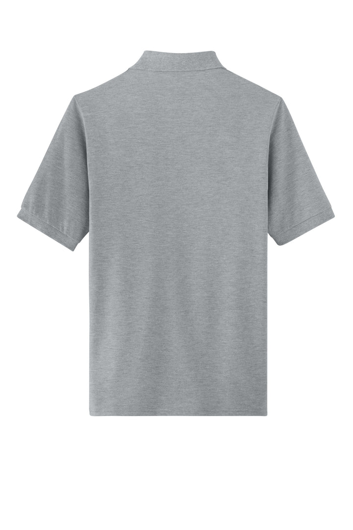 Rear View of AthlHthr Jerzees Unisex Premium Ring Spun Cotton Pique Sport Shirt 443M