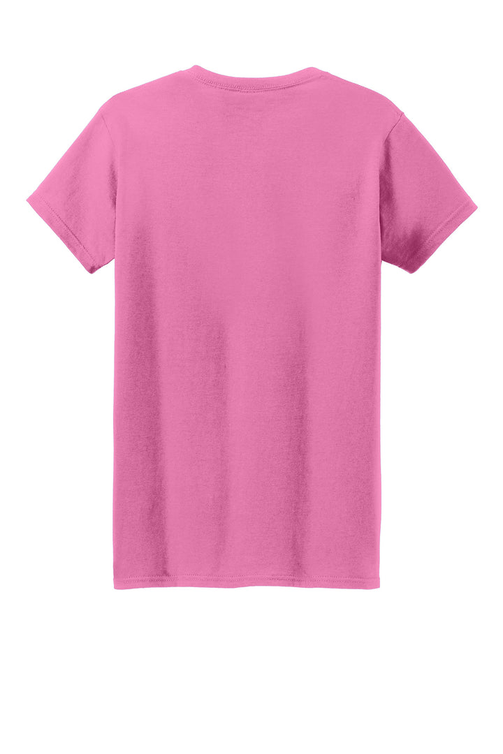 Rear View of Azalea Gildan Women's Heavy Cotton 100% Cotton T-Shirt. 5000L