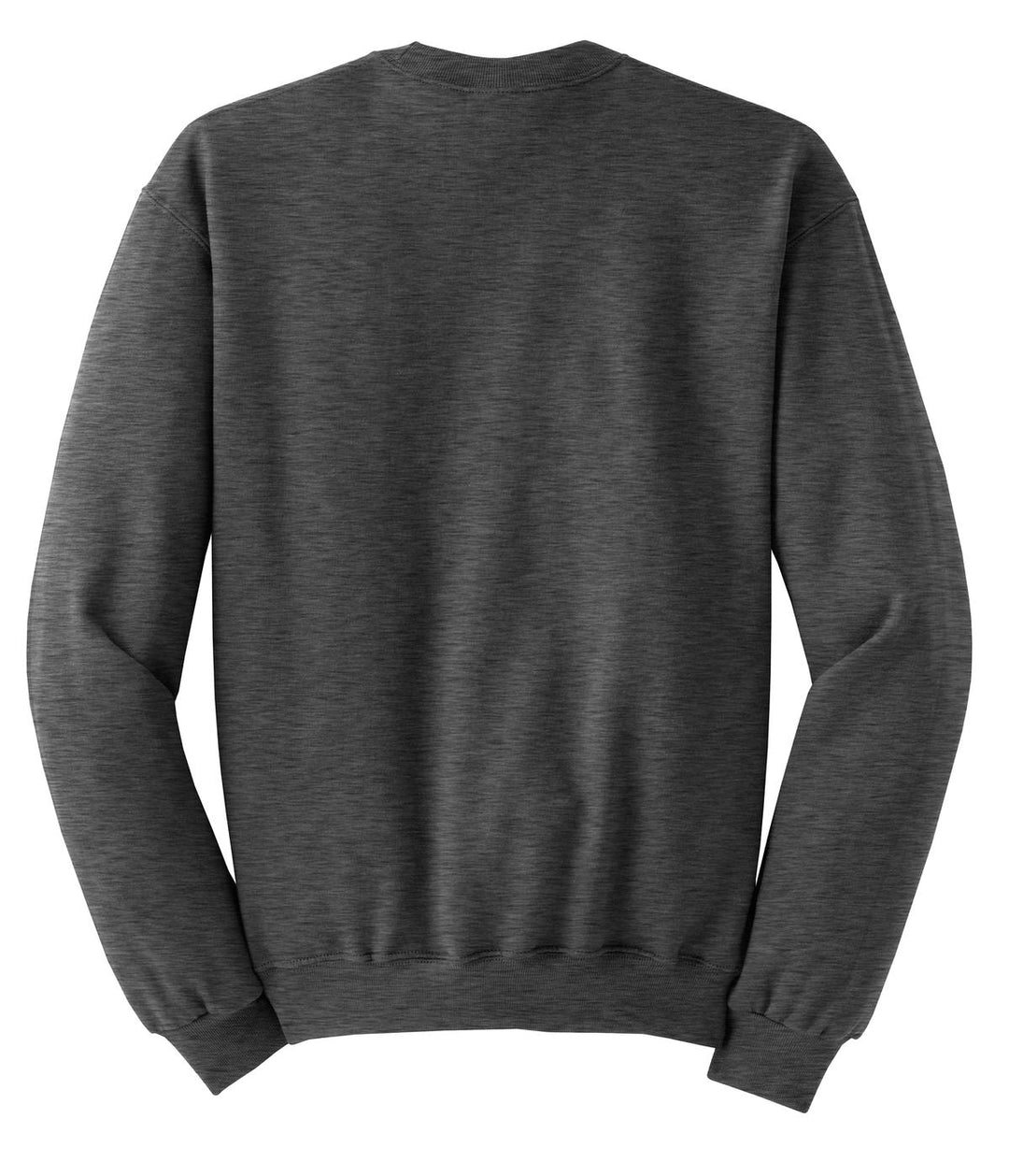 Rear View of BLACK HEATHER Jerzees - NuBlend Crewneck Sweatshirt. 562M
