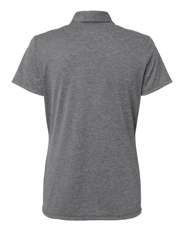 Rear View of Black Melange Women's Heathered Polo - A583