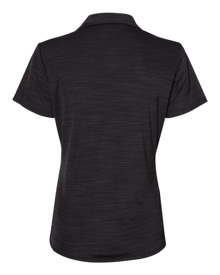 Rear View of Black Melange Women's Mélange Polo - A403