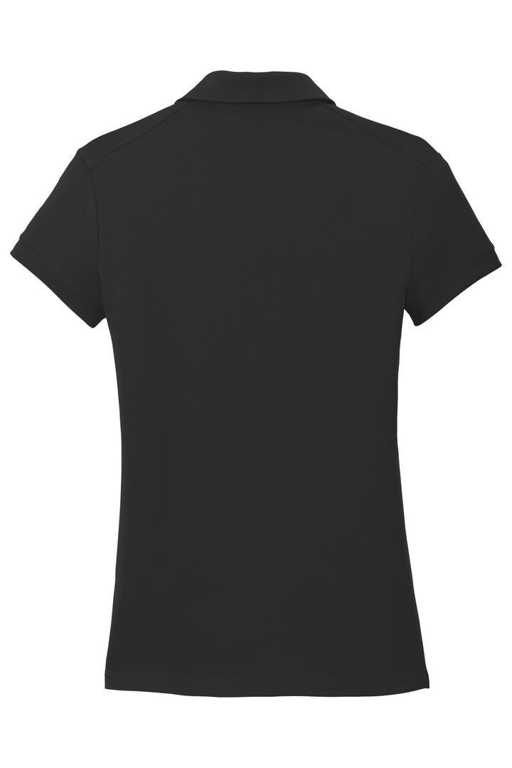 Rear View of Black Nike Women's Dri-FIT Solid Icon Pique Modern Fit Polo. 746100