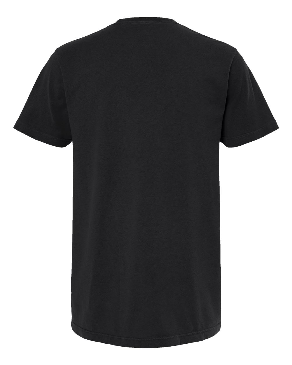 Rear View of Black Vintage Garment-Dyed T-Shirt - 6500M