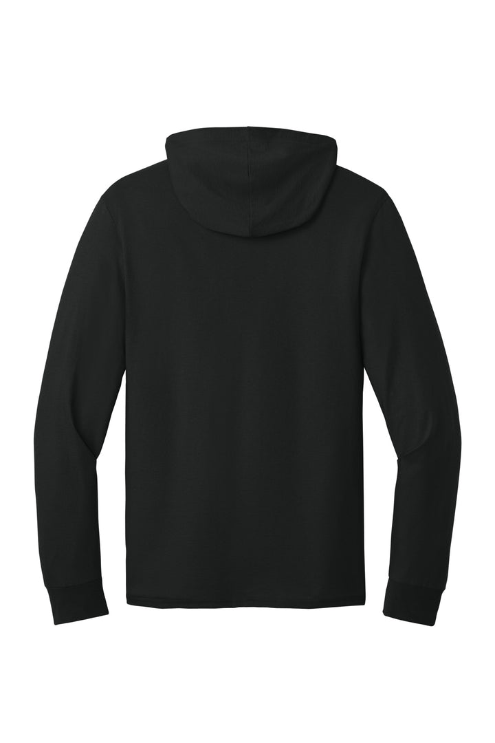 Rear View of BlackInk Jerzees Classics Unisex Cotton Long Sleeve Hooded T-Shirt 363LH