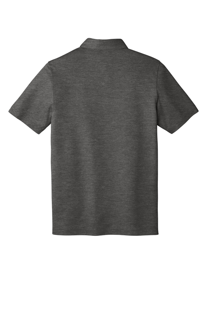 Rear View of BlkHthr TravisMathew Oceanside Heather Polo. TM1MU412