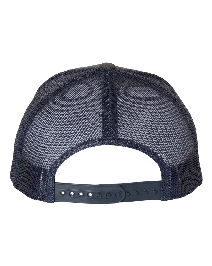 Rear View of Charcoal/ Navy Retro Trucker Cap - 6606