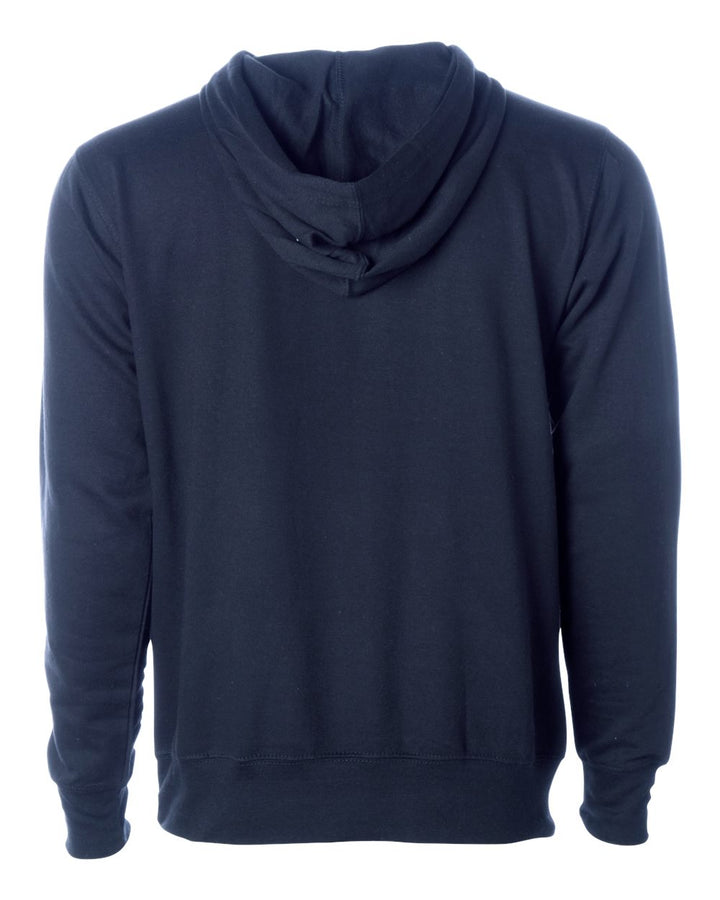 Rear View of Classic Navy Midweight Hooded Sweatshirt - SS4500