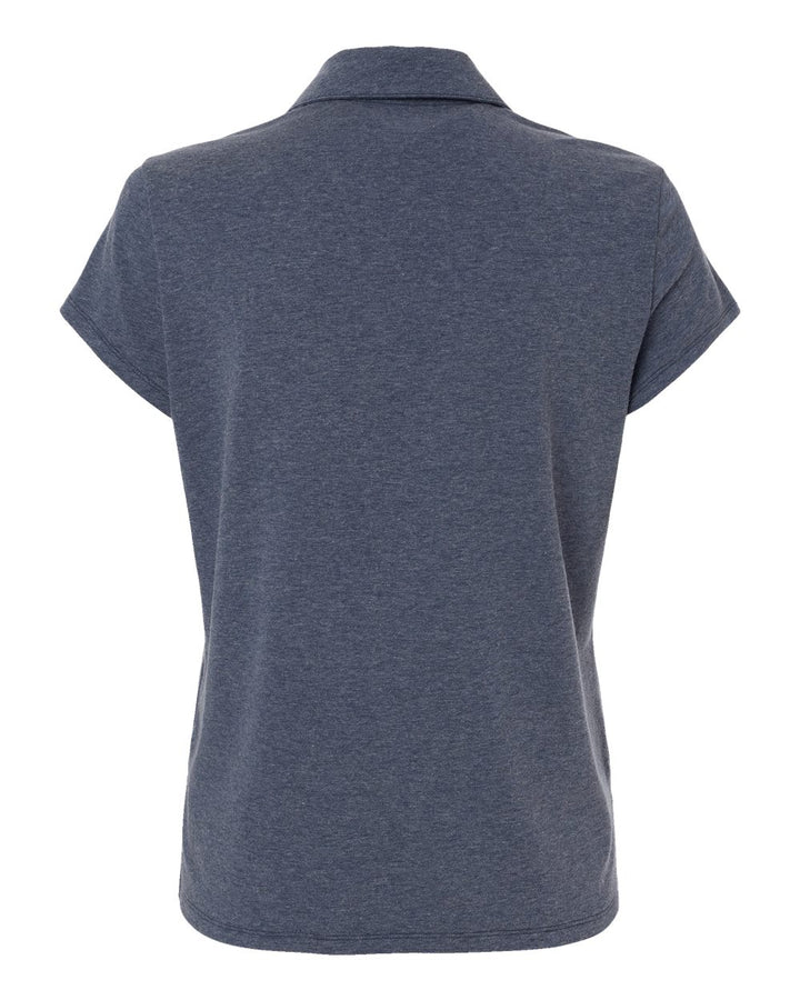 Rear View of Collegiate Navy Melange Women's Blend Polo - A690