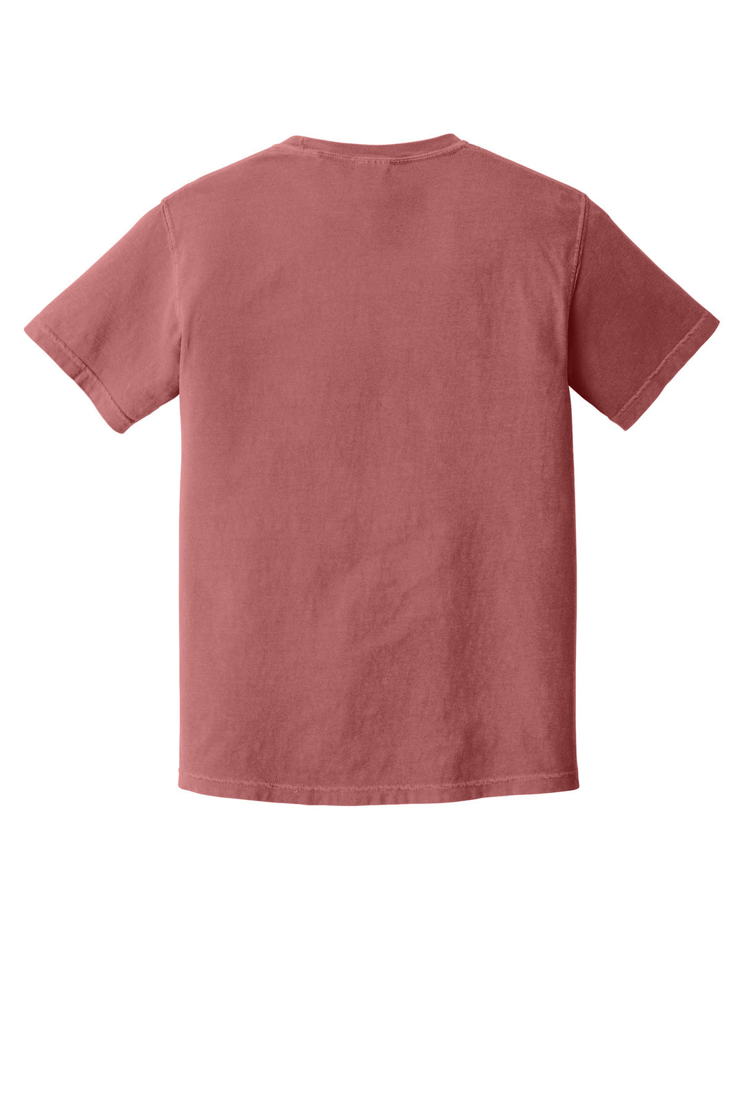 Rear View of Crimson COMFORT COLORS Heavyweight Ring Spun Tee. 1717