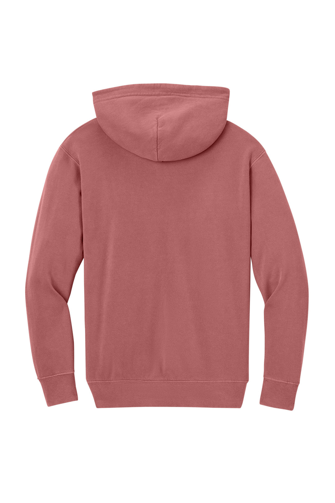 Rear View of Crimson Comfort Colors Youth Lightweight Hooded Sweatshirt 1467Y