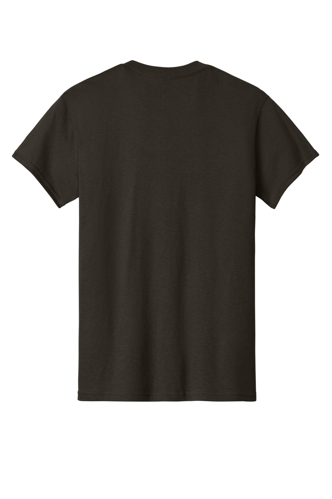 Rear View of Dark Chocolate Gildan - Heavy Cotton 100% Cotton T-Shirt. 5000