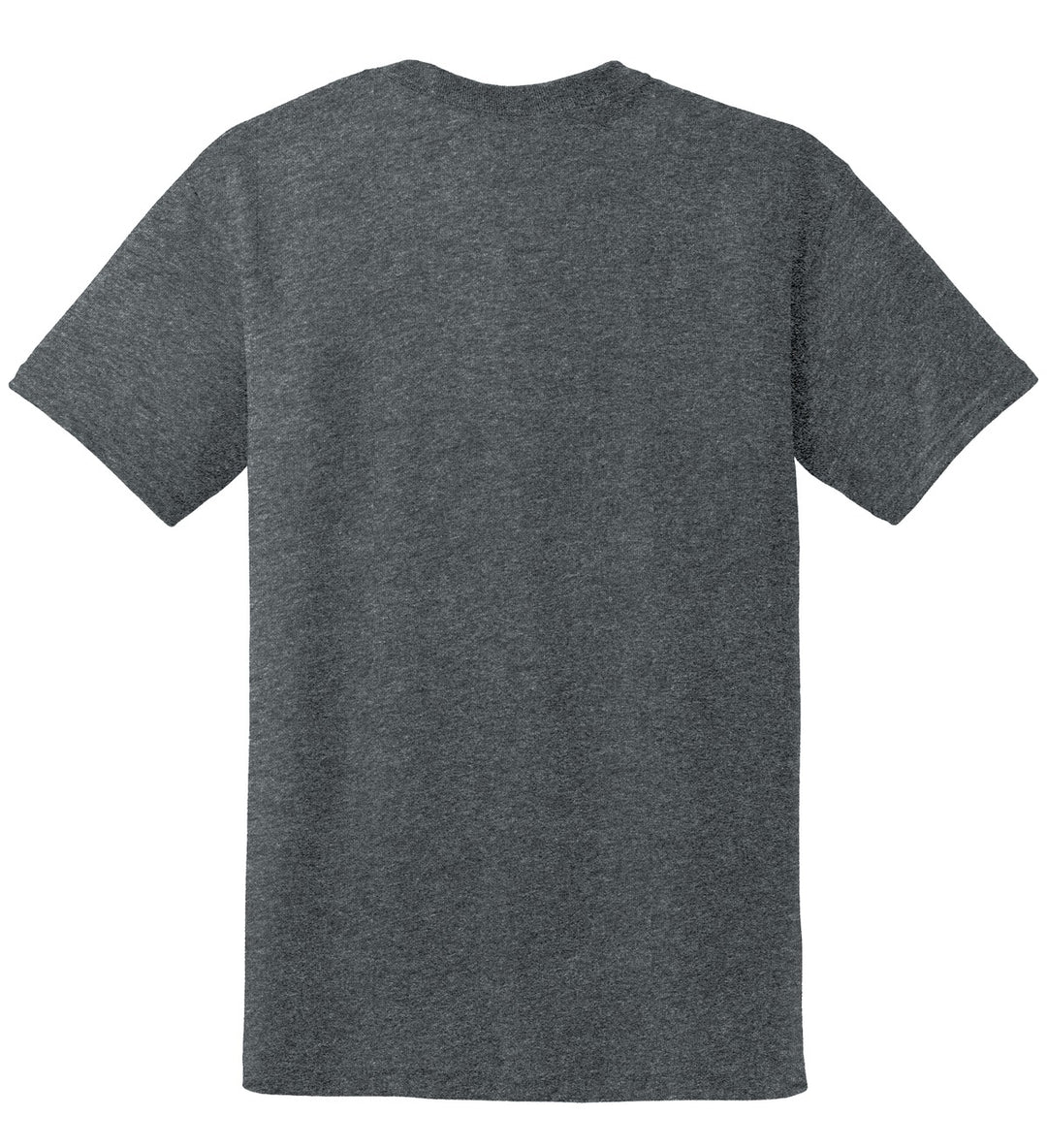 Rear View of Dark Heather Gildan DryBlend 50 Cotton/50 Poly T-Shirt. 8000