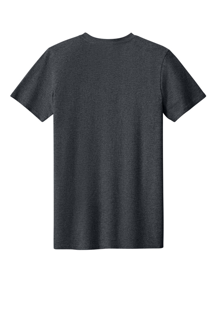 Rear View of DarkHthr Gildan Softstyle V-Neck T-Shirt. 64V00