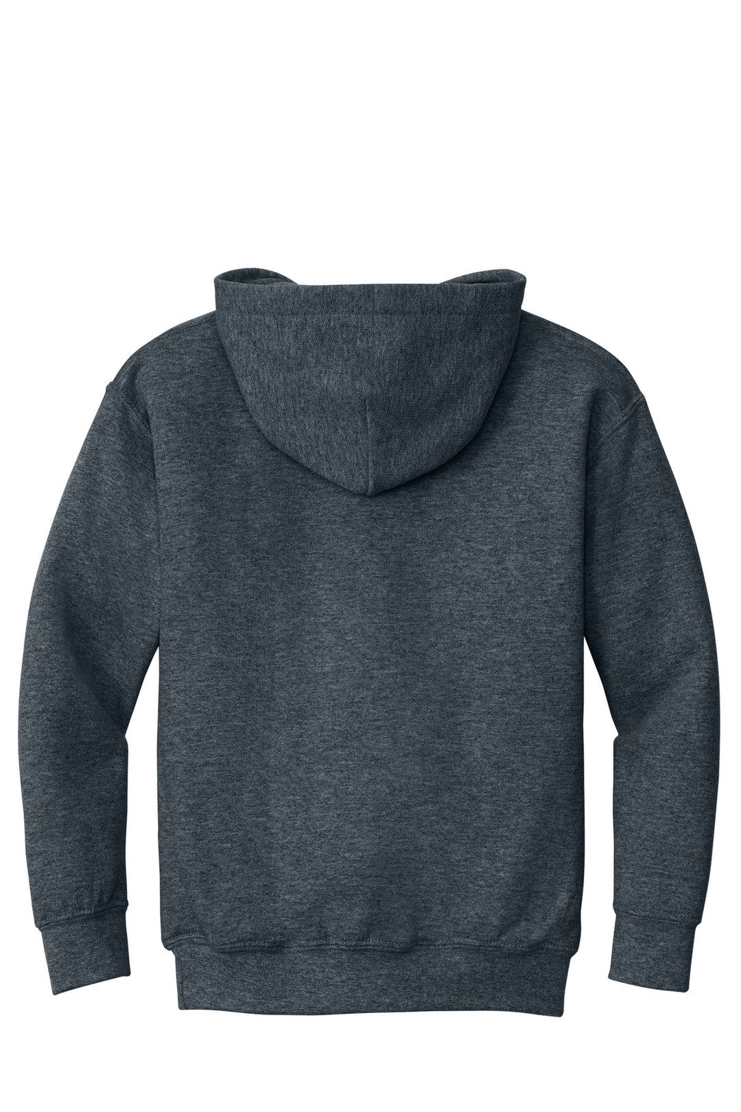 Rear View of DarkHthr Gildan - Youth Heavy Blend Hooded Sweatshirt. 18500B