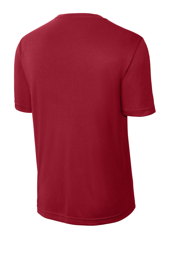 Rear View of DeepRed Sport-Tek PosiCharge Competitor Tee. ST350
