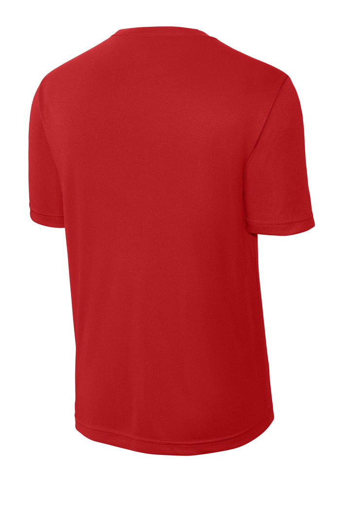 Rear View of DeepRed Sport-Tek PosiCharge Competitor Tee. ST350