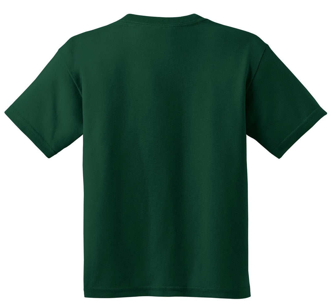 Rear View of Forest Gildan - Youth Heavy Cotton 100% Cotton T-Shirt. 5000B