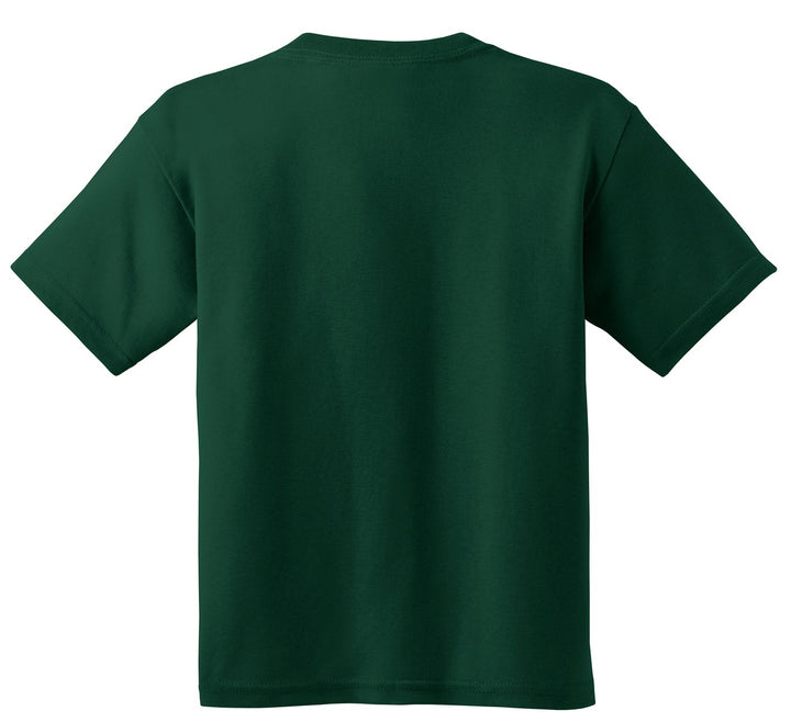 Rear View of Forest Gildan - Youth Heavy Cotton 100% Cotton T-Shirt. 5000B