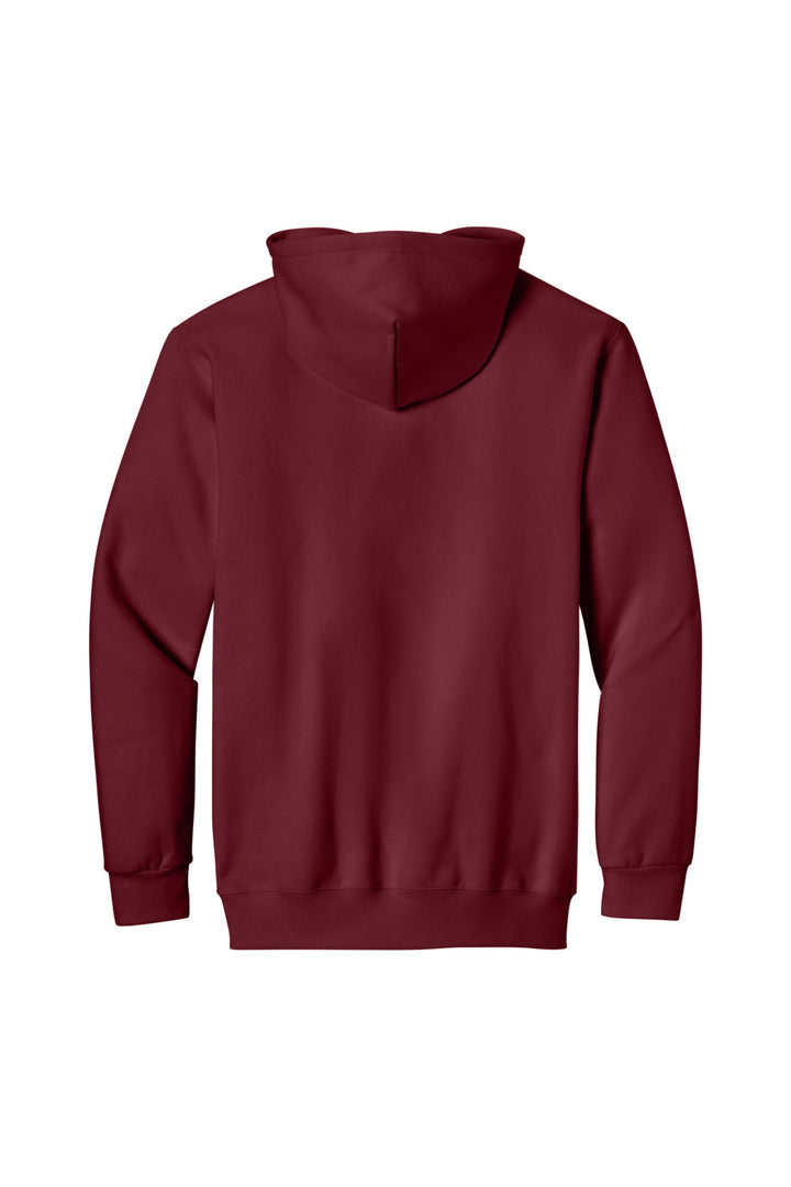 Rear View of Garnet Gildan Hammer Maxweight Hooded Sweatshirt 19500