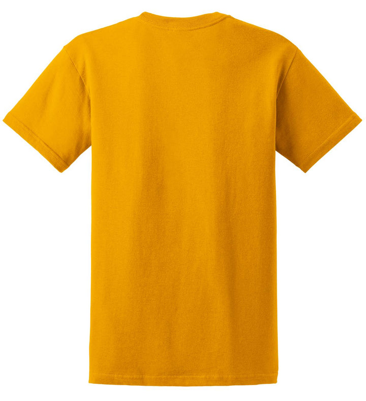 Rear View of Gold Gildan - Ultra Cotton 100% US Cotton T-Shirt. 2000