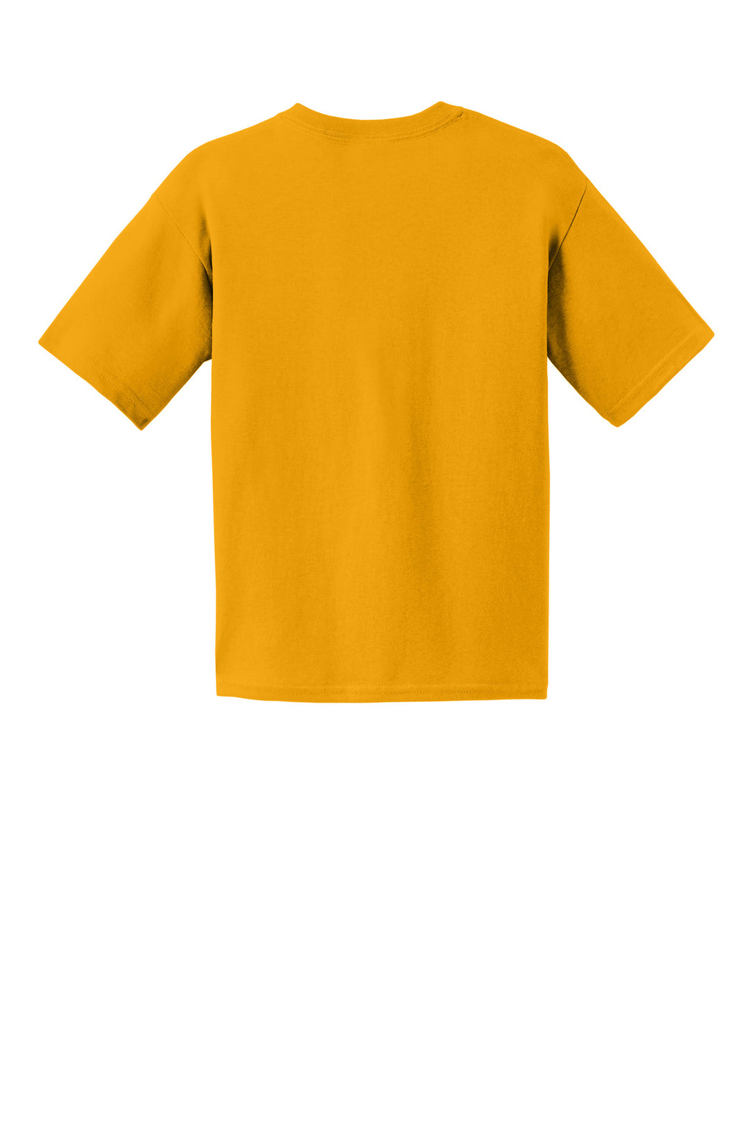 Rear View of Gold Gildan - Youth Ultra Cotton 100% US Cotton T-Shirt. 2000B