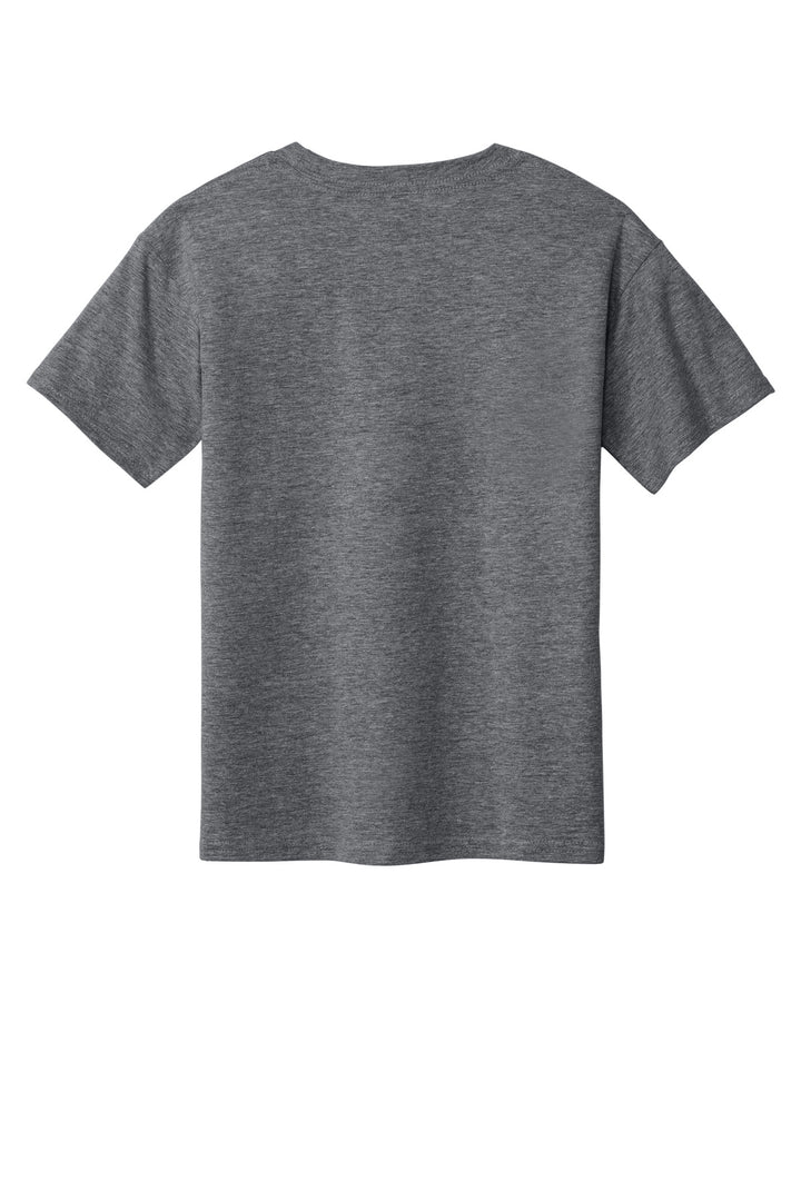 Rear View of GphHeather Gildan Youth Softstyle T-Shirt 64000B