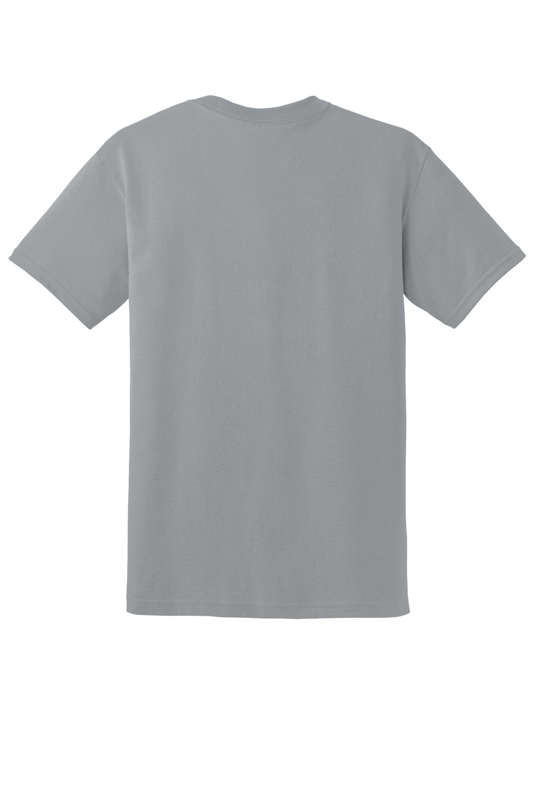 Rear View of Gravel Gildan DryBlend 50 Cotton/50 Poly T-Shirt. 8000