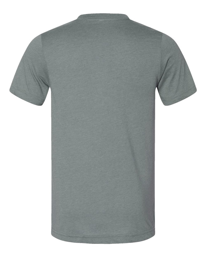 Rear View of Heather Blue Storm CVC Jersey Tee - 3001CVC