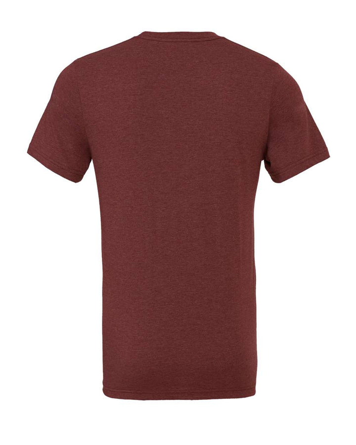 Rear View of Heather Cardinal CVC Jersey Tee - 3001CVC