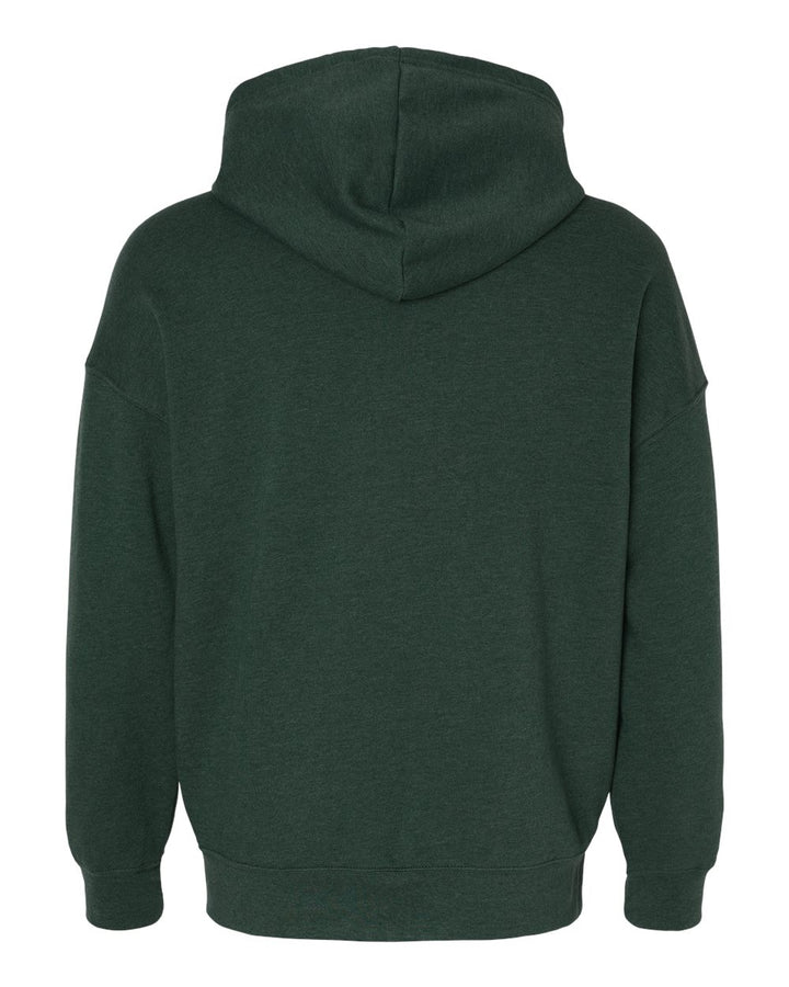 Rear View of Heather Forest Sponge Fleece DTM Full-Zip Hoodie - 3759