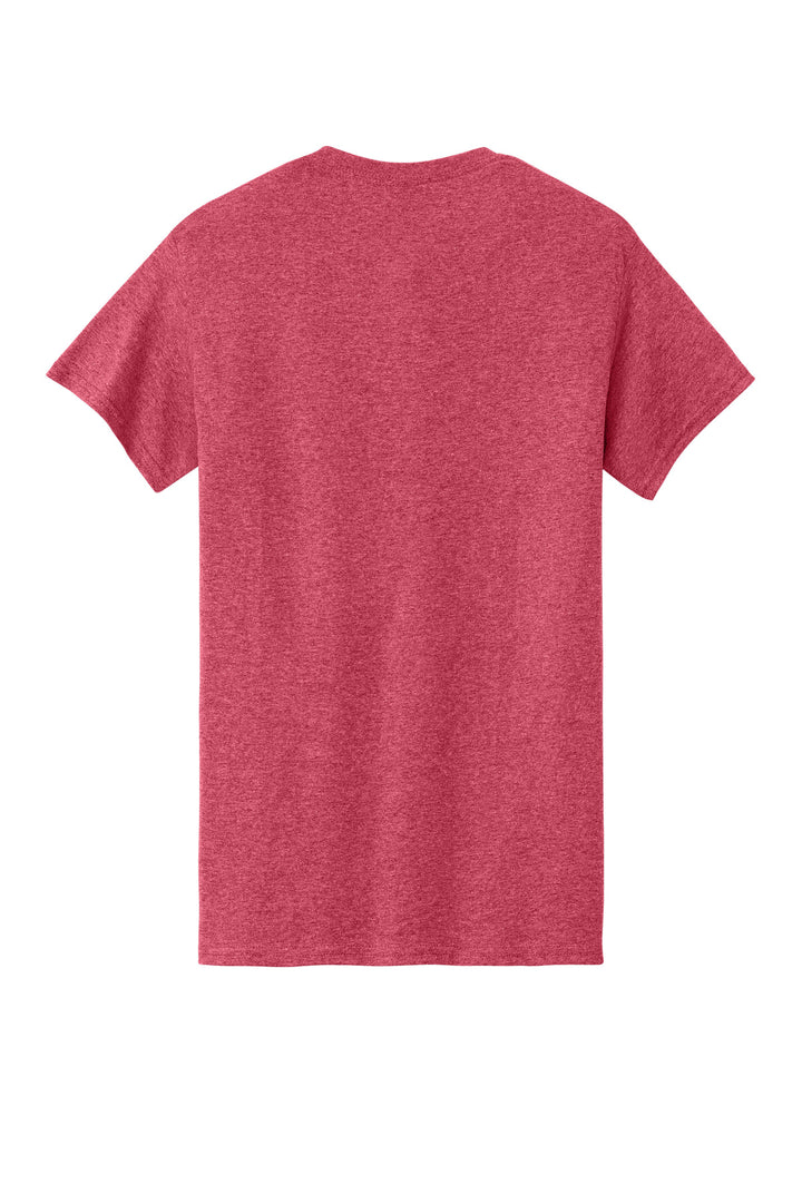 Rear View of Hthr Red Gildan - Heavy Cotton 100% Cotton T-Shirt. 5000